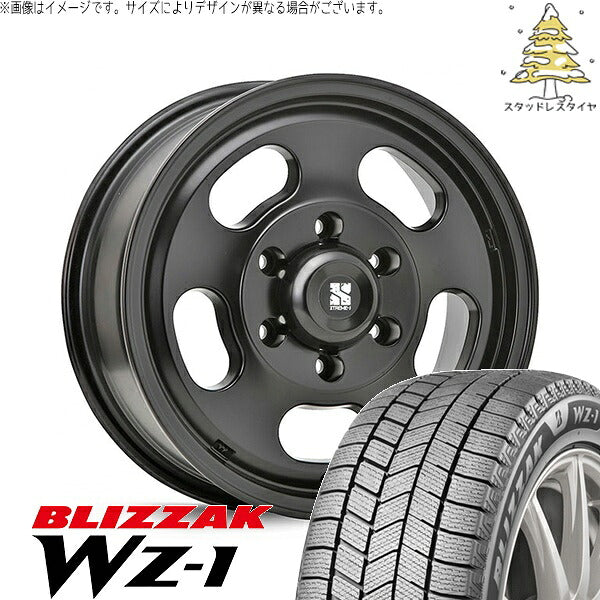 ブリヂストン ブリザック WZ-1 215/70R16 ＋ エクストリームJ D:SLOT サテンブラック 16インチ 6.5J +38 6H139.7P スタッドレス・ホイール4本セット。1枚目。