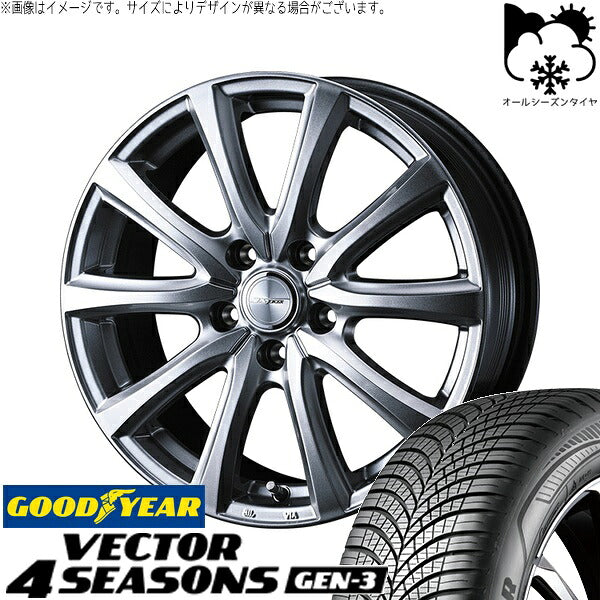 グッドイヤー ベクター4シーズンズ GEN-3 215/55R17 ＋ ジョーカー スマッシュ メタリックシルバー 17インチ 7J +39 5H114.3P オールシーズン・ホイール4本セット。1枚目。
