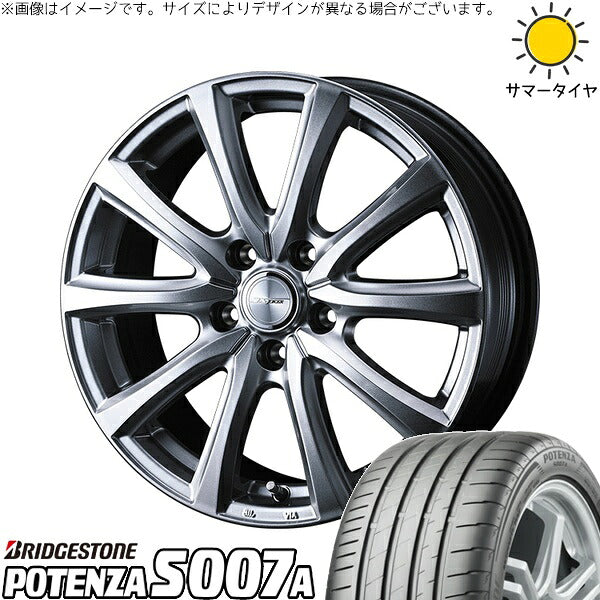 ブリヂストン ポテンザ S007A 215/45R17 ＋ ジョーカー スマッシュ メタリックシルバー 17インチ 7J +53 5H114.3P サマー・ホイール4本セット。1枚目。