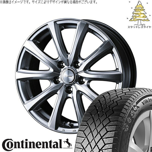 コンチネンタル バイキングコンタクト7 235/60R18 ＋ ジョーカー スマッシュ メタリックシルバー 18インチ 8J +45 5H114.3P スタッドレス・ホイール4本セット。1枚目。