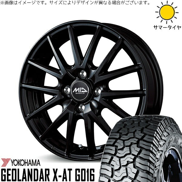 ヨコハマタイヤ ジオランダー X-AT G016 155/65R14 ＋ MIDホイール SQ27 メタリックブラック 14インチ 5.5J +45 4H100P サマー・ホイール4本セット。1枚目。