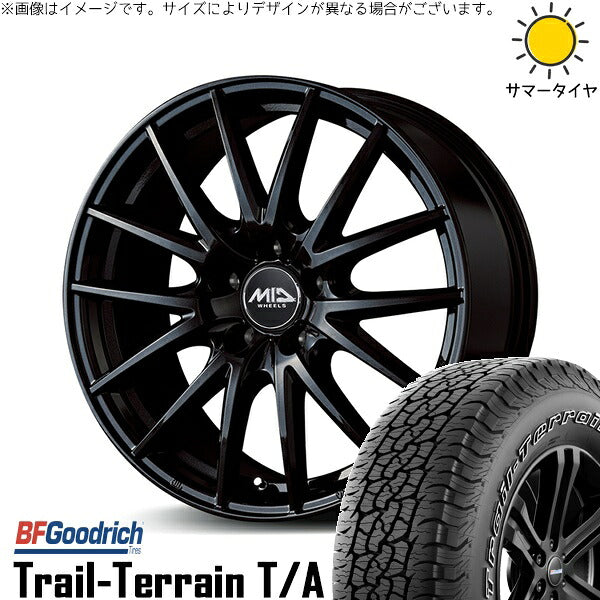 BFグッドリッチ トレイルテレーン T/A 235/65R17 ＋ MIDホイール SQ27 メタリックブラック 17インチ 7J +38 5H114.3P サマー・ホイール4本セット。1枚目。