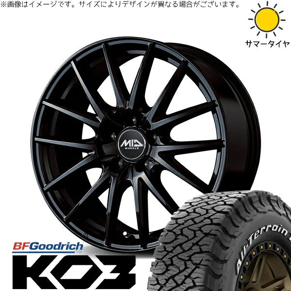 BFグッドリッチ オールテレーン T/A KO3 265/65R17 ＋ MIDホイール SQ27 メタリックブラック 17インチ 7J +38 5H114.3P サマー・ホイール4本セット。1枚目。