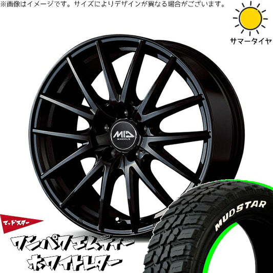 マッドスター ワンパクMT 225/60R18 ＋ MIDホイール SQ27 メタリックブラック 18インチ 7J +50 5H114.3P サマー・ホイール4本セット。1枚目。