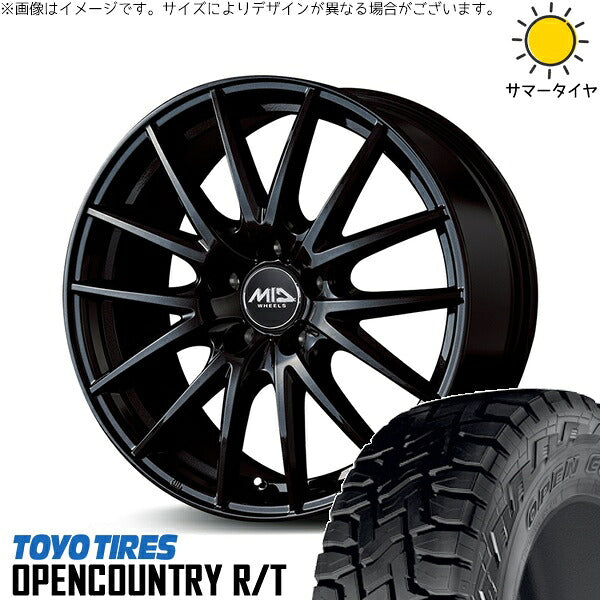 トーヨータイヤ オープンカントリー R/T 225/65R17 ＋ MIDホイール SQ27 メタリックブラック 17インチ 7J +48 5H114.3P サマー・ホイール4本セット。1枚目。
