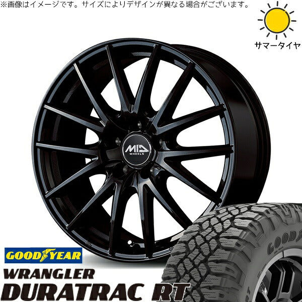 グッドイヤー ラングラー デュラトラック RT 245/65R17 ＋ MIDホイール SQ27 メタリックブラック 17インチ 7J +38 5H114.3P サマー・ホイール4本セット。1枚目。