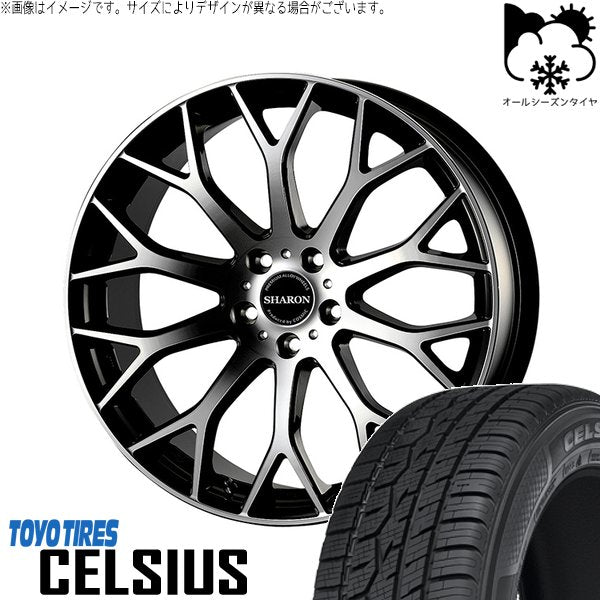 トーヨータイヤ セルシアス 225/55R18 ＋ ヴェネルディ シャロン ブラックポリッシュ 18インチ 8J +42 5H114.3P オールシーズン・ホイール4本セット。1枚目。