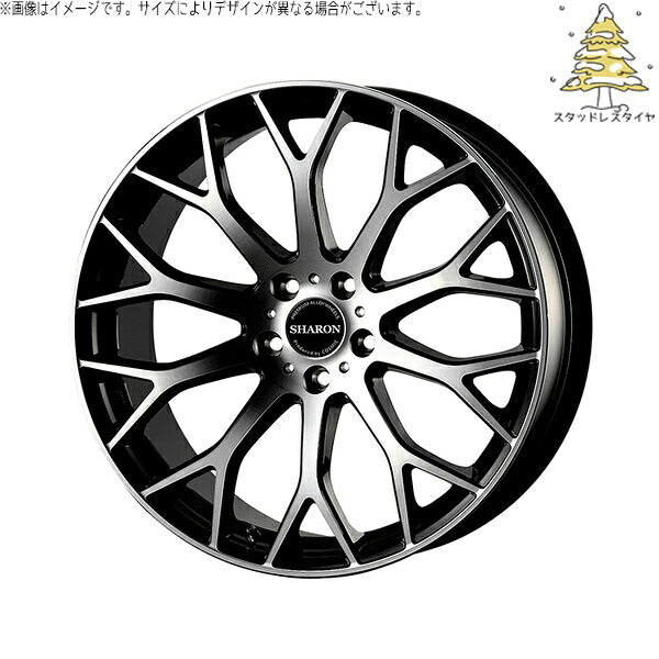 輸入スタッドレスタイヤ（銘柄指定不可） 225/50R18 ＋ ヴェネルディ シャロン ブラックポリッシュ 18インチ 7.5J +38 5H114.3P ホイール4本セット。1枚目。