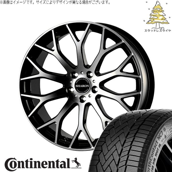 コンチネンタル ノースコンタクト NC7 225/55R18 ＋ ヴェネルディ シャロン ブラックポリッシュ 18インチ 7.5J +38 5H114.3P スタッドレス・ホイール4本セット。1枚目。