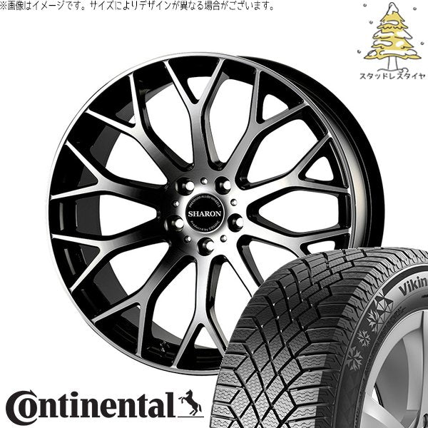 コンチネンタル バイキングコンタクト7 245/40R20 ＋ ヴェネルディ シャロン ブラックポリッシュ 20インチ 8.5J +38 5H114.3P スタッドレス・ホイール4本セット。1枚目。