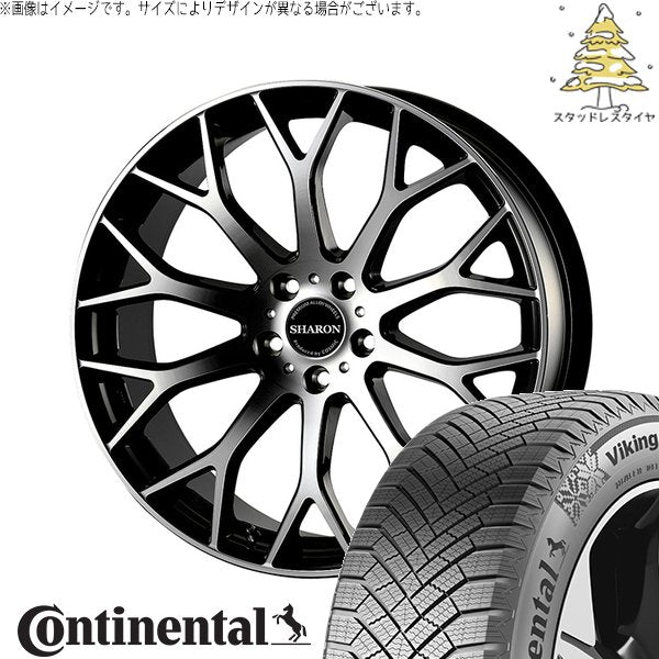 コンチネンタル バイキングコンタクト8 235/45R19 ＋ ヴェネルディ シャロン ブラックポリッシュ 19インチ 7.5J +48 5H114.3P スタッドレス・ホイール4本セット。1枚目。