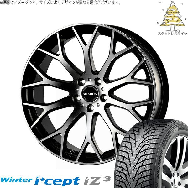 ハンコック ウィンターアイセプト IZ3X W636A (Winter i*cept iZ3X W636A) 235/60R18 ＋ ヴェネルディ シャロン ブラックポリッシュ 18インチ 7.5J +38 5H114.3P スタッドレス・ホイール4本セット。1枚目。