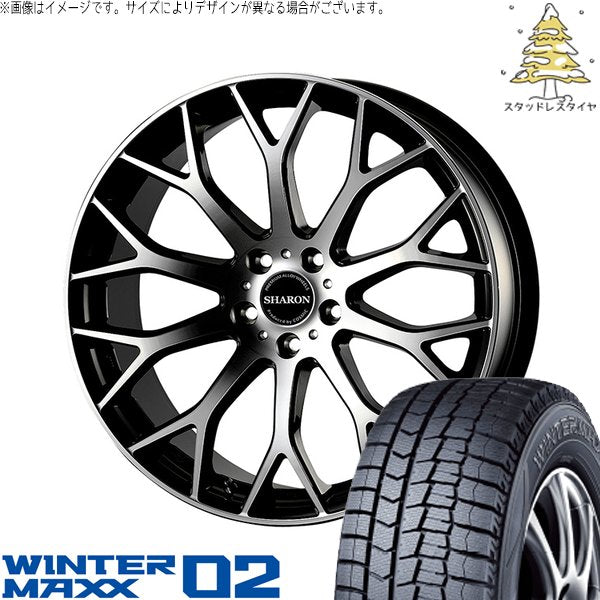 ダンロップ ウィンターマックス02 245/40R18 ＋ ヴェネルディ シャロン ブラックポリッシュ 18インチ 8J +42 5H114.3P スタッドレス・ホイール4本セット。1枚目。