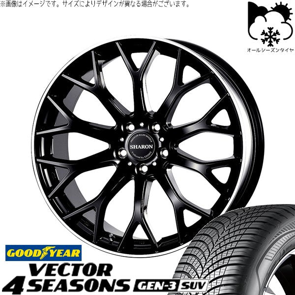グッドイヤー ベクター4シーズンズ GEN-3 SUV 225/60R18 ＋ ヴェネルディ シャロン ブラックリムポリッシュ 18インチ 7.5J +38 5H114.3P オールシーズン・ホイール4本セット。1枚目。