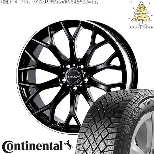 コンチネンタル バイキングコンタクト7 245/40R20 ＋ ヴェネルディ シャロン ブラックリムポリッシュ 20インチ 8.5J +38 5H114.3P スタッドレス・ホイール4本セット。1枚目。