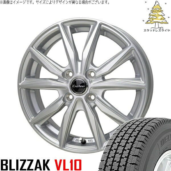 ブリヂストン ブリザック VL10 (BLIZZAK VL10) 145/80R12 ＋ エクスターST シルバー 12インチ 4.00B +43 4H100P スタッドレス・ホイール4本セット。1枚目。