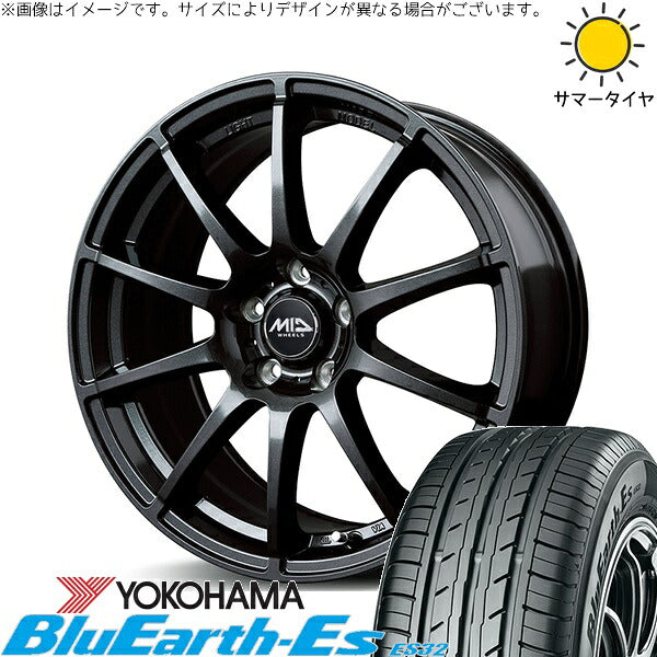 ヨコハマタイヤ ブルーアース ES32 205/60R16 ＋ MIDホイール スタッグ ストロングガンメタ 16インチ 6.5J +48 5H114.3P サマー・ホイール4本セット。1枚目。