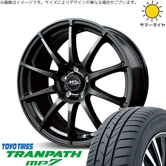 トーヨータイヤ トランパス MP7 225/50R18 ＋ MIDホイール スタッグ ストロングガンメタ 18インチ 8J +45 5H114.3P サマー・ホイール4本セット。1枚目。