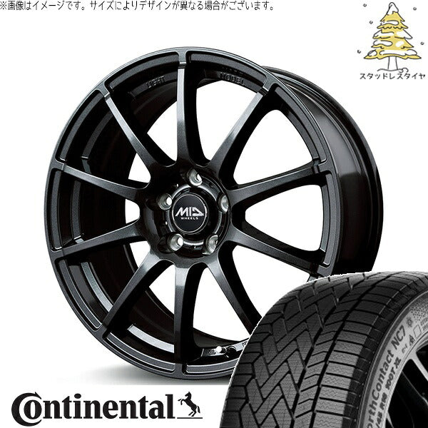コンチネンタル ノースコンタクト NC7 205/60R16 ＋ MIDホイール スタッグ ストロングガンメタ 16インチ 6.5J +38 5H114.3P スタッドレス・ホイール4本セット。1枚目。