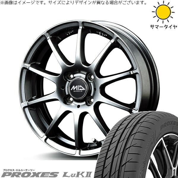 トーヨータイヤ プロクセス LuK2 165/50R16 ＋ MIDホイール スタッグ メタリックグレー 16インチ 6J +43 4H100P サマー・ホイール4本セット。1枚目。