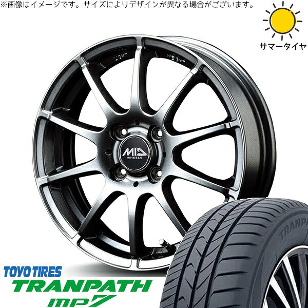 トーヨータイヤ トランパス MP7 185/60R15 ＋ MIDホイール スタッグ メタリックグレー 15インチ 5.5J +40 4H100P サマー・ホイール4本セット。1枚目。