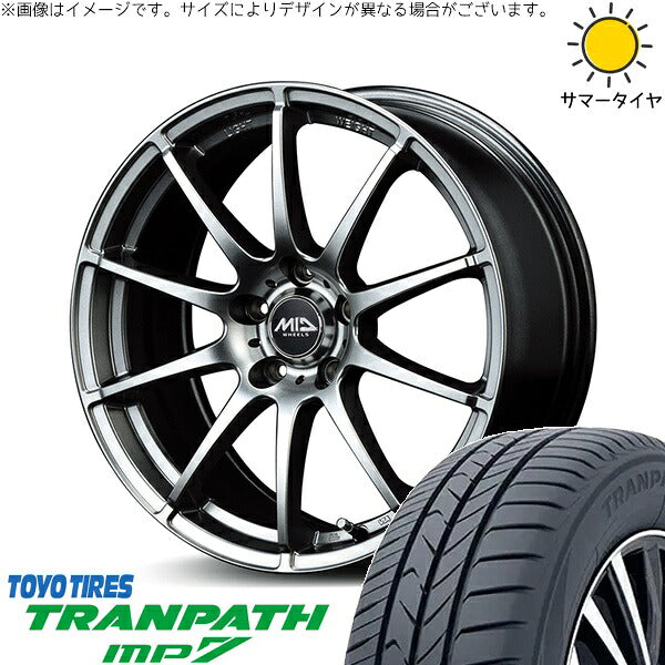 トーヨータイヤ トランパス MP7 225/55R18 ＋ MIDホイール スタッグ メタリックグレー 18インチ 7J +55 5H114.3P サマー・ホイール4本セット。1枚目。