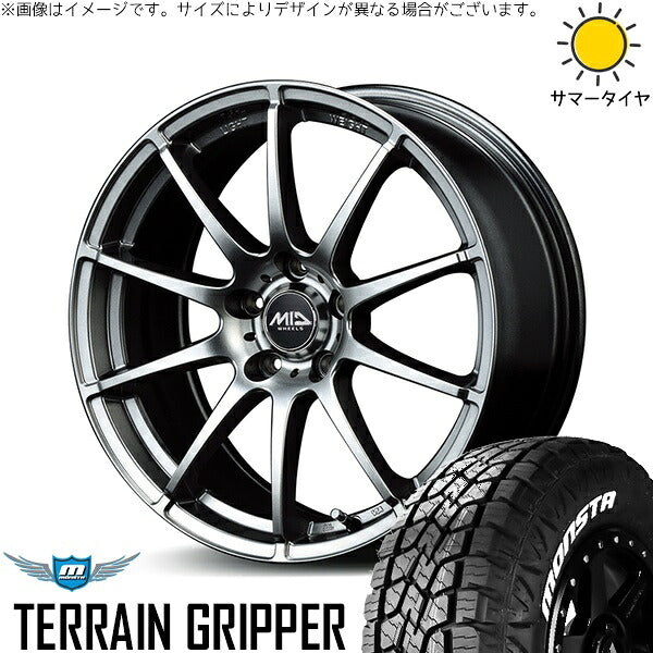 モンスタタイヤ テレーングリッパー 225/55R18 ＋ MIDホイール スタッグ メタリックグレー 18インチ 7J +55 5H114.3P サマー・ホイール4本セット。1枚目。