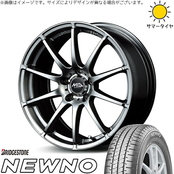 ブリヂストン ニューノ 225/60R17 ＋ MIDホイール スタッグ メタリックグレー 17インチ 7J +38 5H114.3P サマー・ホイール4本セット。1枚目。