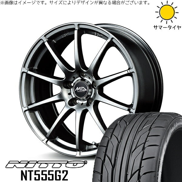 ニットー NT555G2 235/50R18 ＋ MIDホイール スタッグ メタリックグレー 18インチ 8J +45 5H114.3P サマー・ホイール4本セット。1枚目。