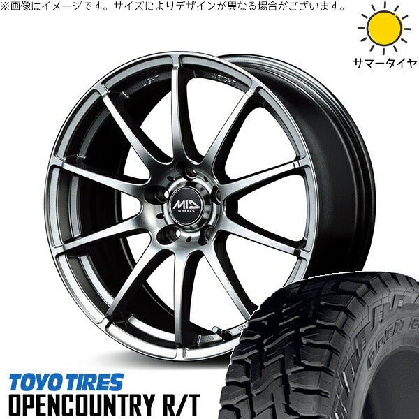 トーヨータイヤ オープンカントリー R/T 225/55R18 ＋ MIDホイール スタッグ メタリックグレー 18インチ 7J +55 5H114.3P サマー・ホイール4本セット。1枚目。