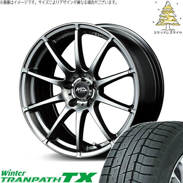 トーヨータイヤ ウィンタートランパス TX 215/60R17 ＋ MIDホイール スタッグ メタリックグレー 17インチ 7J +48 5H114.3P スタッドレス・ホイール4本セット。1枚目。