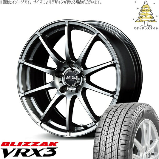 ブリヂストン ブリザック VRX3 235/60R18 ＋ MIDホイール スタッグ メタリックグレー 18インチ 8J +45 5H114.3P スタッドレス・ホイール4本セット。1枚目。