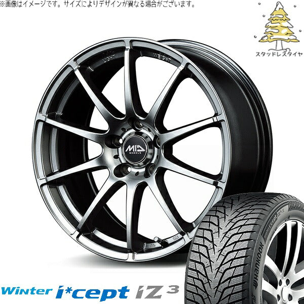ハンコック ウィンターアイセプト IZ3 W636 205/60R16 ＋ MIDホイール スタッグ メタリックグレー 16インチ 6.5J +53 5H114.3P スタッドレス・ホイール4本セット。1枚目。