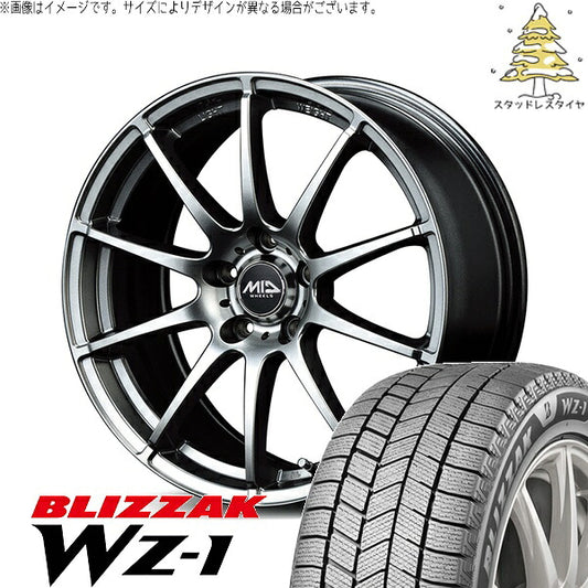 ブリヂストン ブリザック WZ-1 235/60R18 ＋ MIDホイール スタッグ メタリックグレー 18インチ 8J +45 5H114.3P スタッドレス・ホイール4本セット。1枚目。