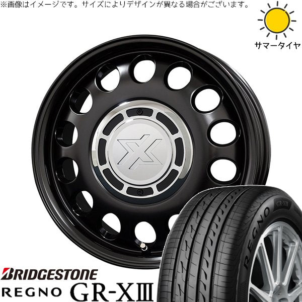 ブリヂストン レグノ GR-X3 185/65R15 ＋ クロスブラッド スティール サテンブラック 15インチ 6J +42 4H100P サマー・ホイール4本セット。1枚目。