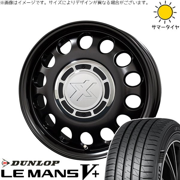 ダンロップ ルマンファイブ 185/70R14 ＋ クロスブラッド スティール サテンブラック 14インチ 5J +43 4H114.3P サマー・ホイール4本セット。1枚目。