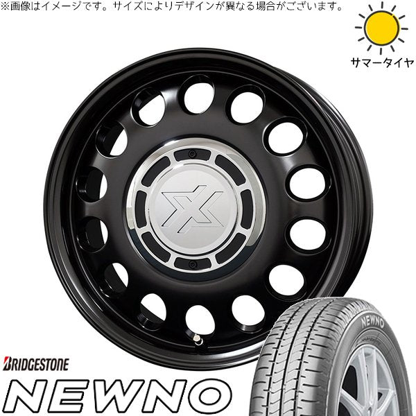 ブリヂストン ニューノ 175/55R15 ＋ クロスブラッド スティール サテンブラック 15インチ 6J +42 4H100P サマー・ホイール4本セット。1枚目。