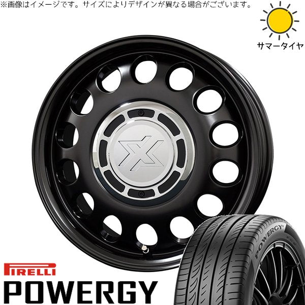 ピレリ パワジー 185/60R15 ＋ クロスブラッド スティール サテンブラック 15インチ 6J +42 4H100P サマー・ホイール4本セット。1枚目。