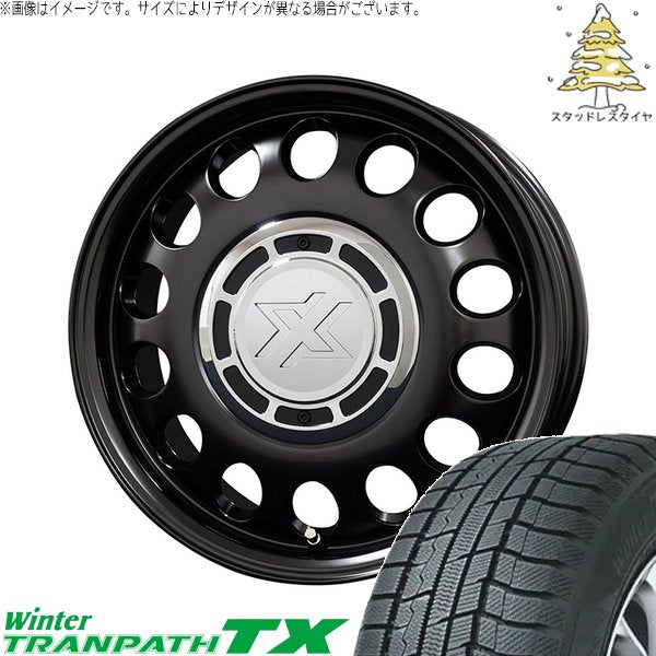 トーヨータイヤ ウィンタートランパス TX (WinterTRANPATH TX) 155/65R14 ＋ クロスブラッド スティール サテンブラック 14インチ 4.5J +43 4H100P スタッドレス・ホイール4本セット。1枚目。