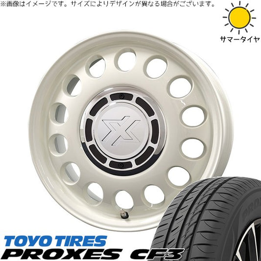 トーヨータイヤ プロクセス CF3 185/55R15 ＋ クロスブラッド スティール ミスティックホワイト 15インチ 6J +42 4H100P サマー・ホイール4本セット。1枚目。