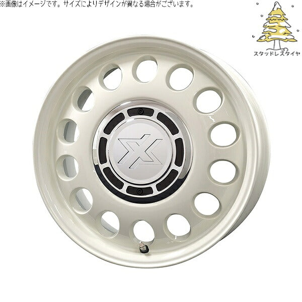輸入スタッドレスタイヤ（銘柄指定不可） 175/65R15 ＋ クロスブラッド スティール ミスティックホワイト 15インチ 6J +32 4H100P ホイール4本セット。1枚目。