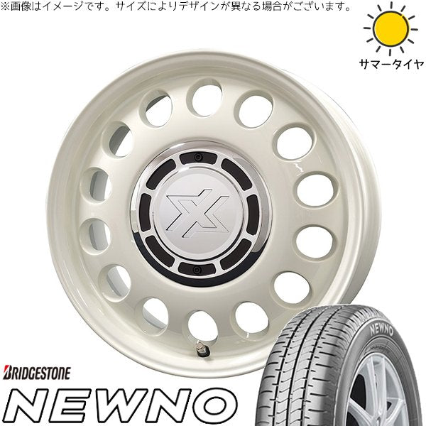 ブリヂストン ニューノ 185/60R15 ＋ クロスブラッド スティール ミスティックホワイト 15インチ 6J +42 4H100P サマー・ホイール4本セット。1枚目。