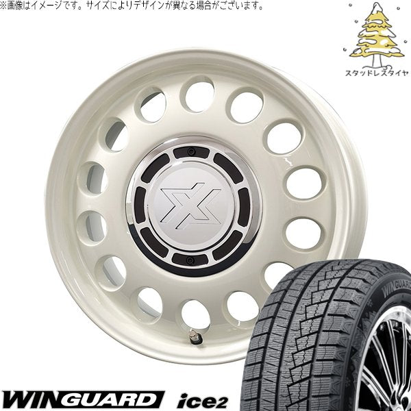ネクセン ウィンガード アイス2 185/65R15 ＋ クロスブラッド スティール ミスティックホワイト 15インチ 6J +42 4H100P スタッドレス・ホイール4本セット。1枚目。
