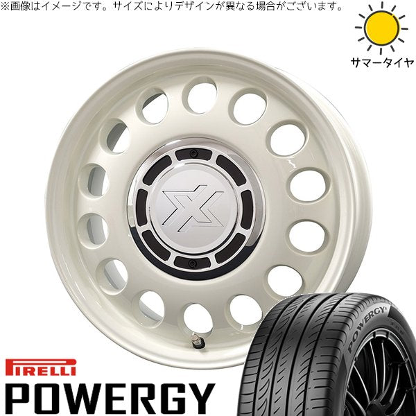 ピレリ パワジー 195/65R15 ＋ クロスブラッド スティール ミスティックホワイト 15インチ 6J +42 4H100P サマー・ホイール4本セット。1枚目。