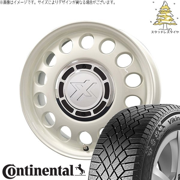 コンチネンタル バイキングコンタクト セブン (VikingContact7) 175/65R15 ＋ クロスブラッド スティール ミスティックホワイト 15インチ 6J +42 4H100P スタッドレス・ホイール4本セット。1枚目。