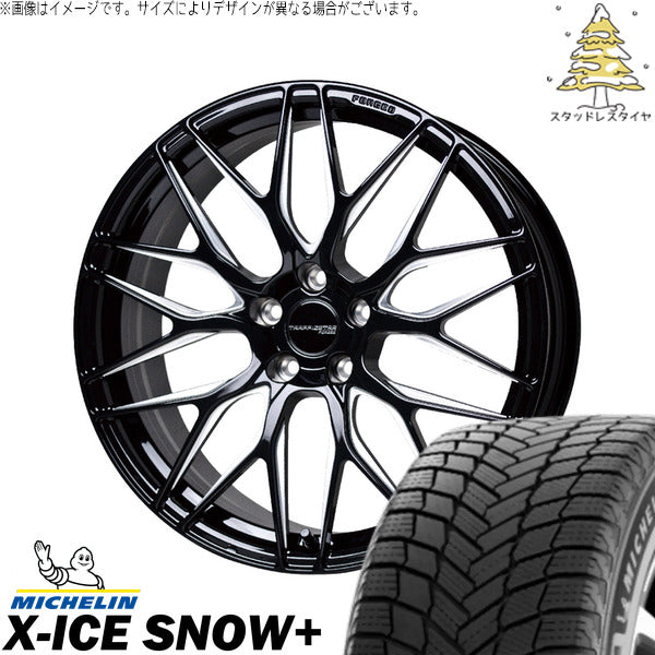ミシュラン エックスアイス スノー+ 245/35R20 ＋ トラフィックスター FORGED TSF-01 ブラック/マシニングポリッシュ 20インチ 8.5J +43 5H114.3P スタッドレス・ホイール4本セット。1枚目。