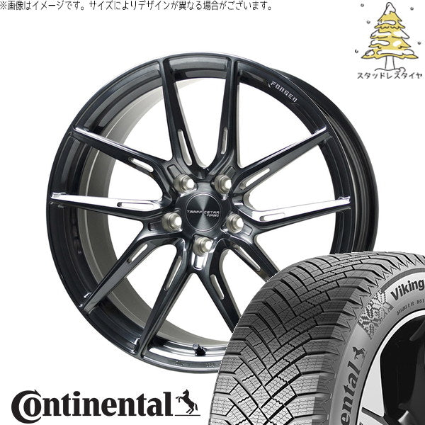 コンチネンタル バイキングコンタクト8 245/45R19 ＋ トラフィックスター FORGED TSF-02 ブラッシュド/ブラッククリア 19インチ 8J +35 5H114.3P スタッドレス・ホイール4本セット。1枚目。