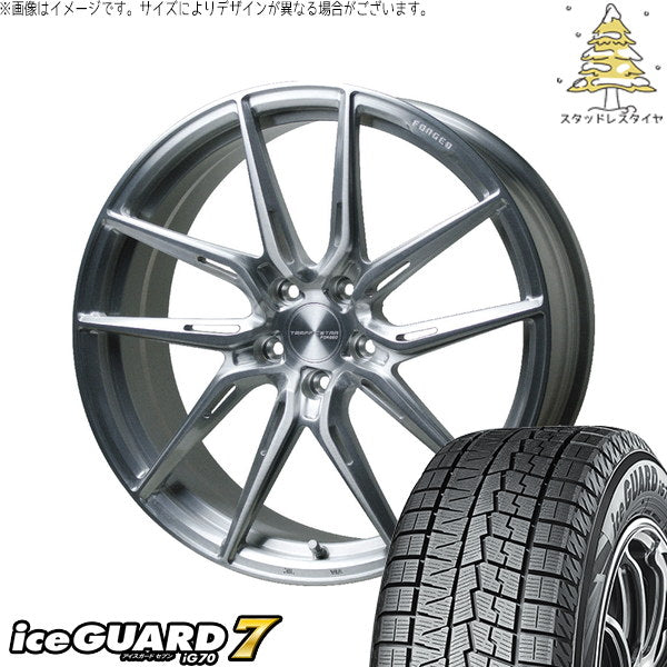 ヨコハマタイヤ アイスガードセブン IG70 245/40R19 ＋ トラフィックスター FORGED TSF-02 ブラッシュド 19インチ 8J +35 5H114.3P スタッドレス・ホイール4本セット。1枚目。