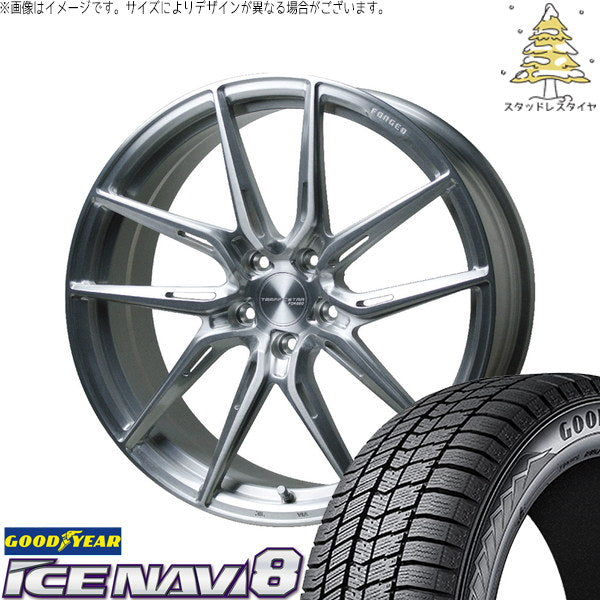 グッドイヤー アイスナビ8 245/40R19 ＋ トラフィックスター FORGED TSF-02 ブラッシュド 19インチ 8J +35 5H114.3P スタッドレス・ホイール4本セット。1枚目。