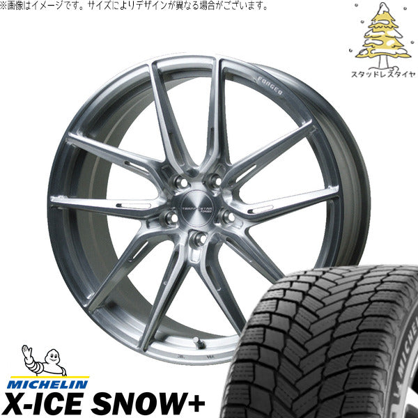 ミシュラン エックスアイス スノー+ 245/45R19 ＋ トラフィックスター FORGED TSF-02 ブラッシュド 19インチ 8J +35 5H114.3P スタッドレス・ホイール4本セット。1枚目。